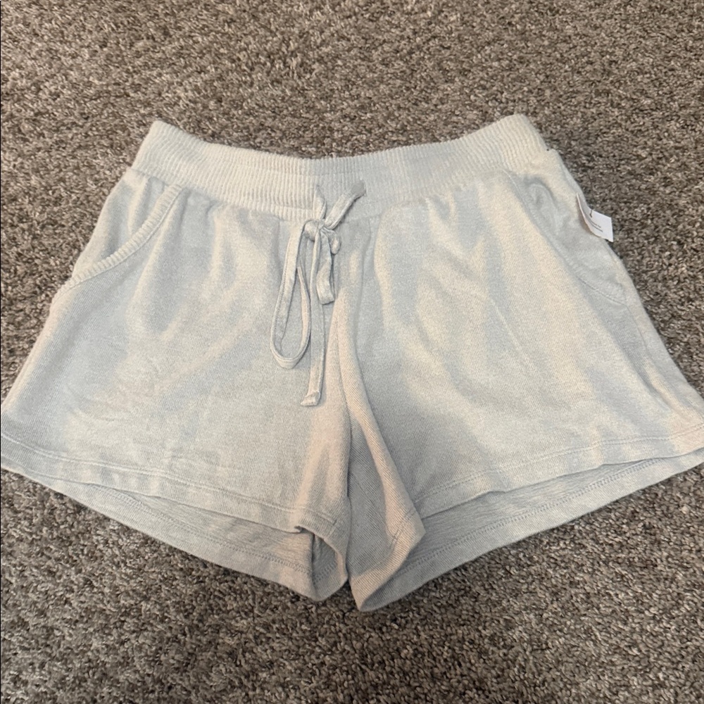 Sonoma Light Gray Knit Lounge Shorts with Drawstring
